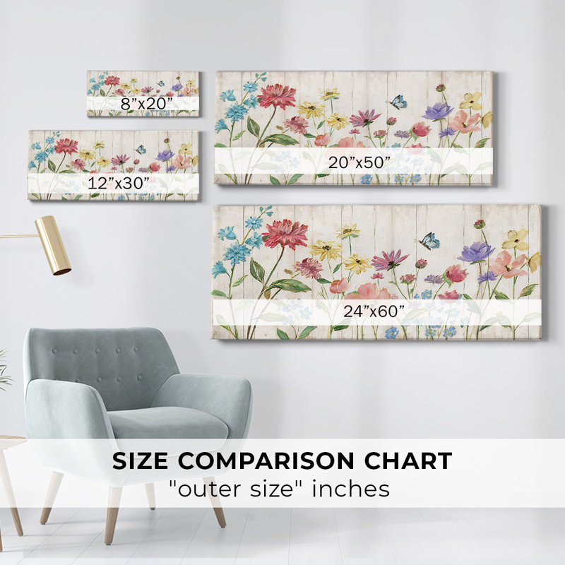 " Wildflower Flutter On ", 12" H x 30" W x 1.5" D