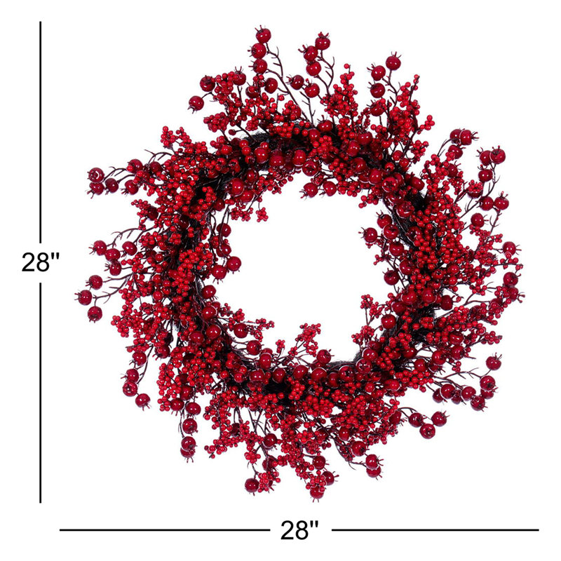28" Red Deluxe Mixed Berry Wreath.