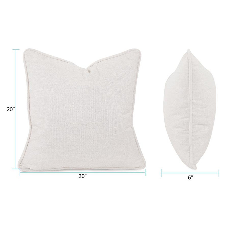 Coussin d'extérieur Driftwood - Poly Insert, Carré H 20 po x l 20 po, Crème, crème
