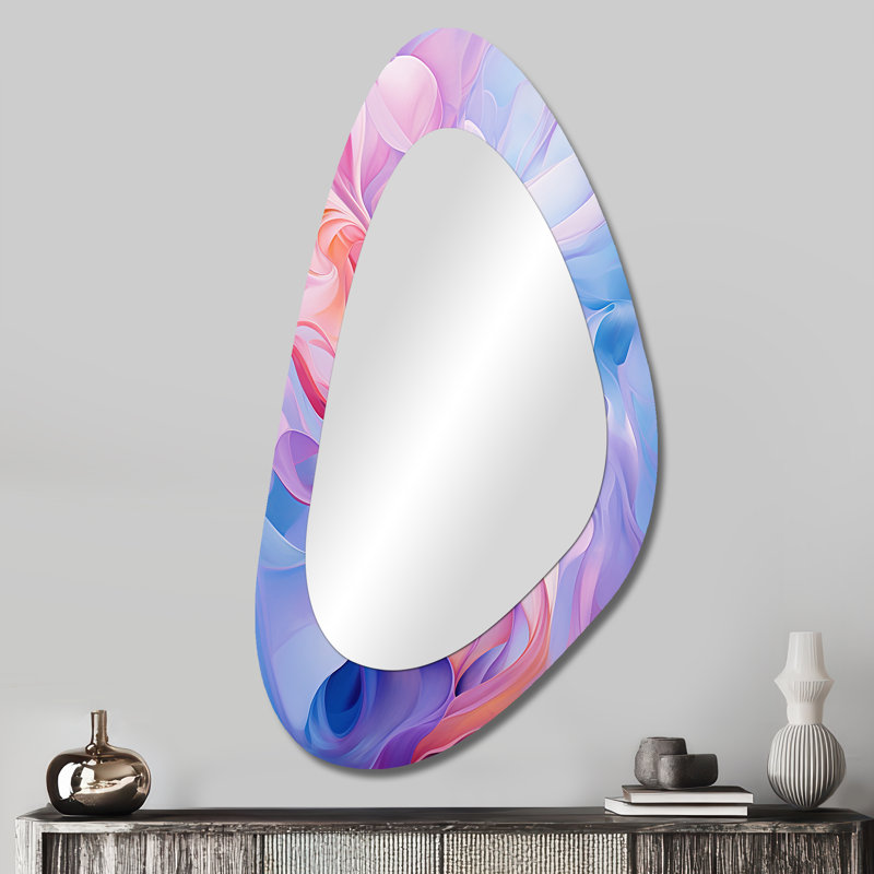 Hersche - Grand miroir mural moderne asymétrique abstrait