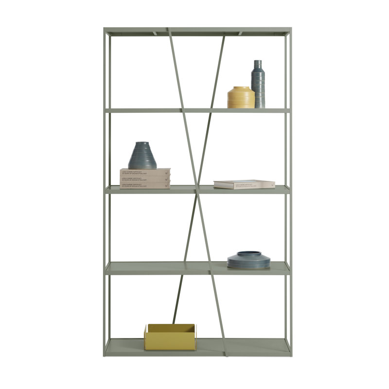 NeedWant Etagere Bookcase, (4 Shelves) 73" H x 42" W x 19" D, Putty