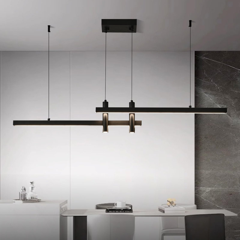 Modern Black Linear Chandelier