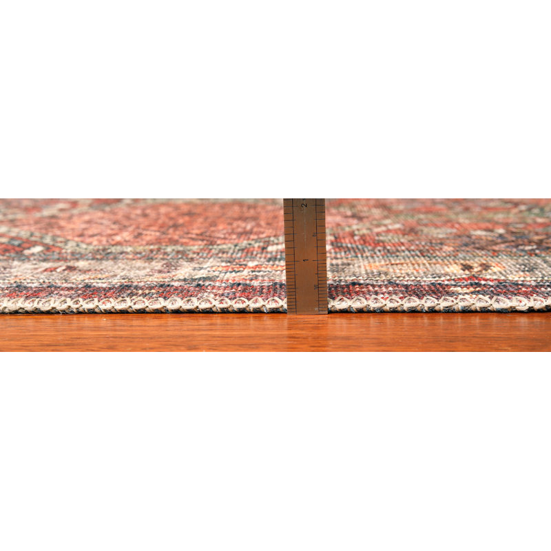 Kemmer Oriental Machine Woven Cotton/Polyester Area Rug, Runner 2'6" x 7'6"