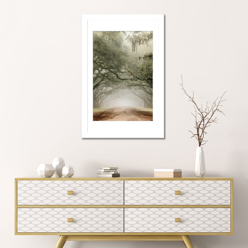 Plantation Drive, White Open Corner Frame Paper, 24" H x 16" W x 1" D