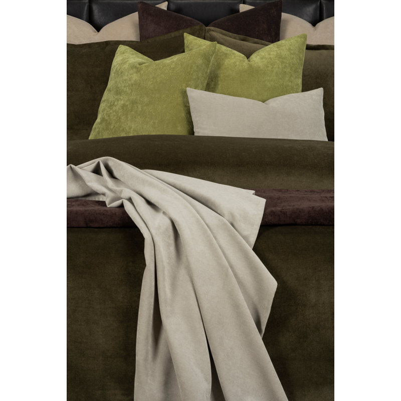 Polyester Channel Duvet Cover & Insert, King Duvet Cover + 6 Additional Pieces, Chive