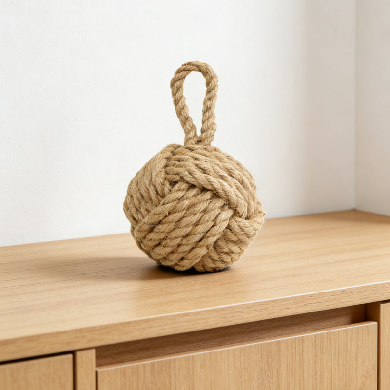 Butoir de porte lesté avec corde de 3,9 lb - arrêt de porte robuste tissé en corde épaisse naturelle, serre-livres polyvalent et décoration de tablettes, décoration de maison et de salle de bain à thème plage