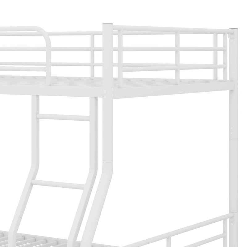 Full XL Over Queen Metal Bunk Bed, White