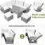 Mobilier d'extérieur beige avec repose-pieds et tables inclinables