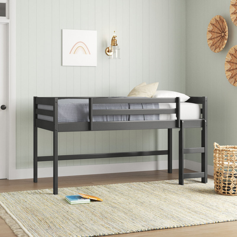 Brixham Kids Twin Loft Bed, Gray