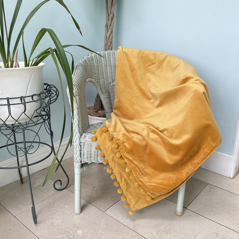 Reith Hand Woven Throw Blanket, Yellow