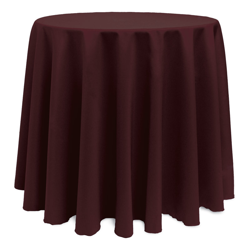 Solid Color Round Tablecloth, 108" x 108", Burgundy