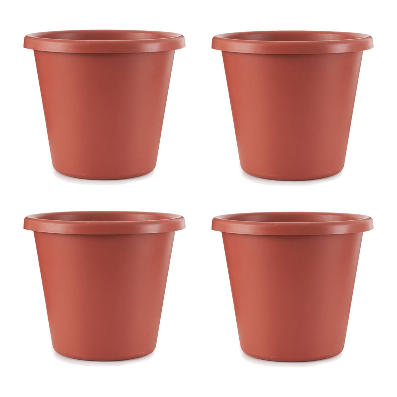 Pot à fleurs en plastique Abelina, H 11 po x l 14 po x P 14 po, Terre cuite