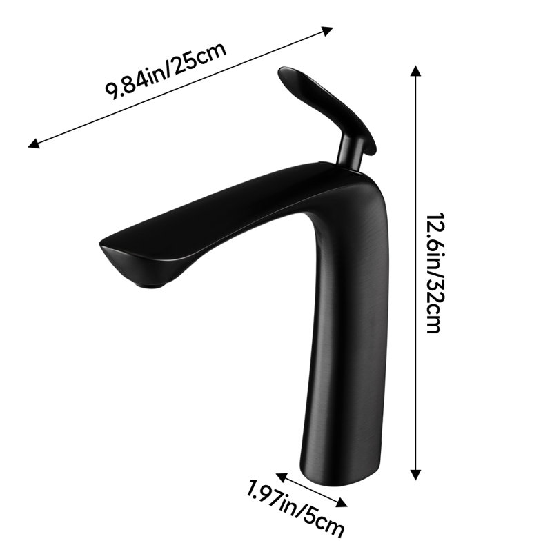 Metal Basin Mixer Tap, Black