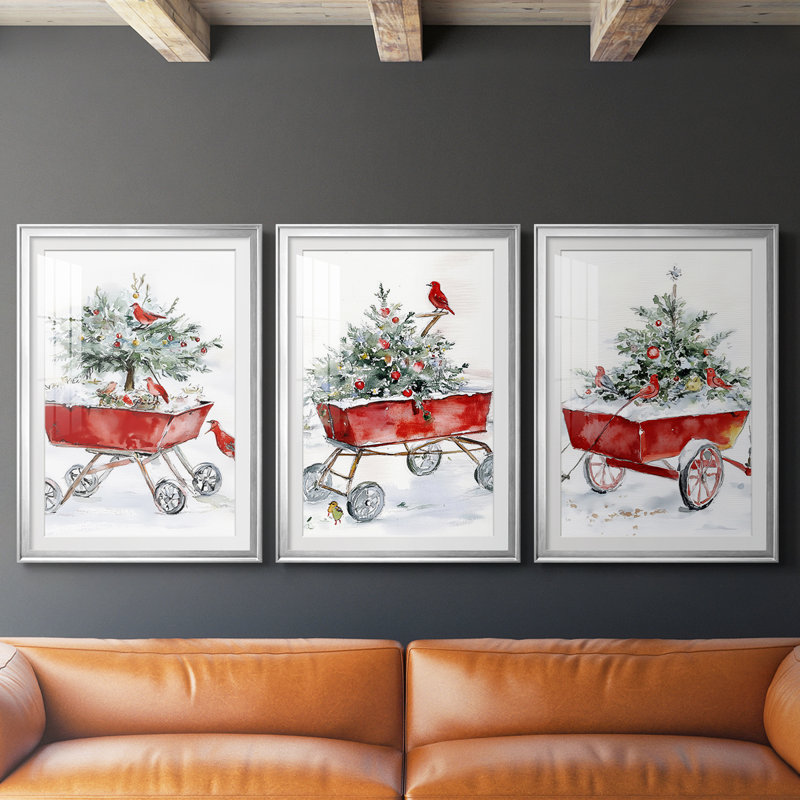 Art des Fêtes de Noël Cxxxv - impression encadrée sur mesure de qualité supérieure - 3 pièces