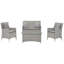 Ensemble de patio extérieur en rotin 4 pièces avec coussins Bridge par Modway-22363529