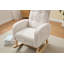 Chaise berçante d'appoint moderne avec pieds en bois massif, dossier haut et poche latérale, fauteuil oscillant rembourré pour le confort et le style-2064323984