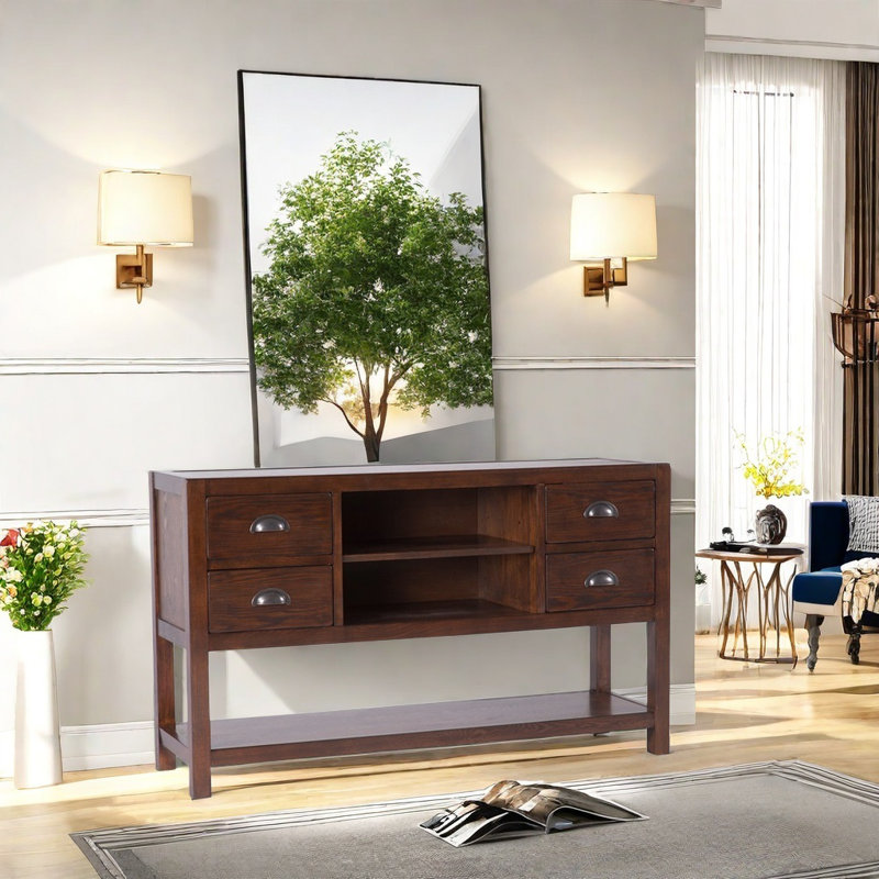 Buffet simple et rétro, Brun foncé