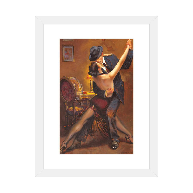 Tango par Maher Morcos - reproduction d'art, H 24 po x l 16 po x P 1 po, Papier blanc, Blanc