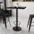 Basnight Rectangular Laminate Table Top with Round Bar Height Table Base and Foot Ring-1068121043-996241398