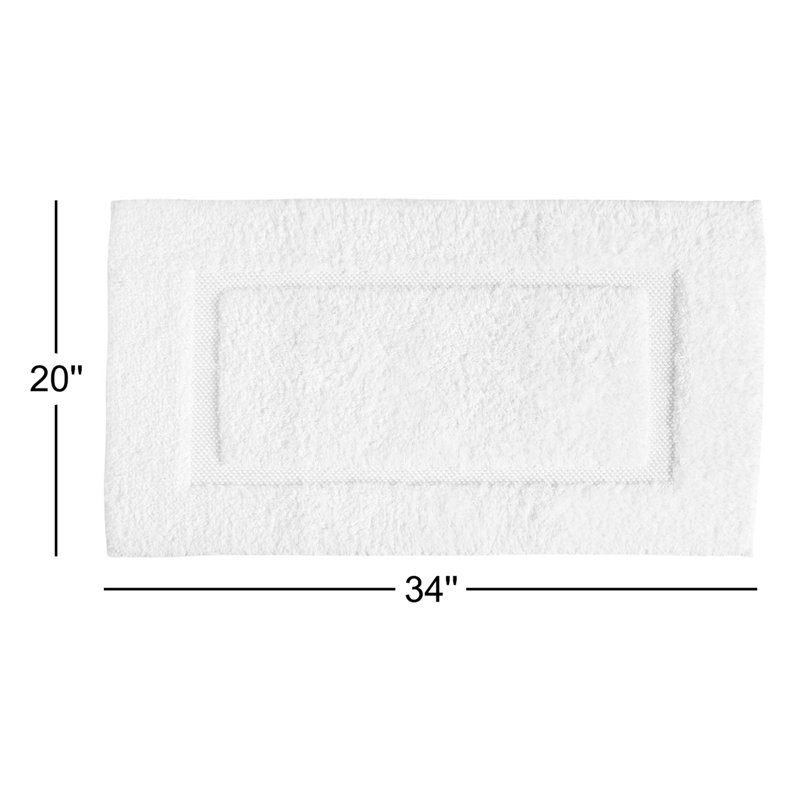 Aude Cotton Bath Rug, White