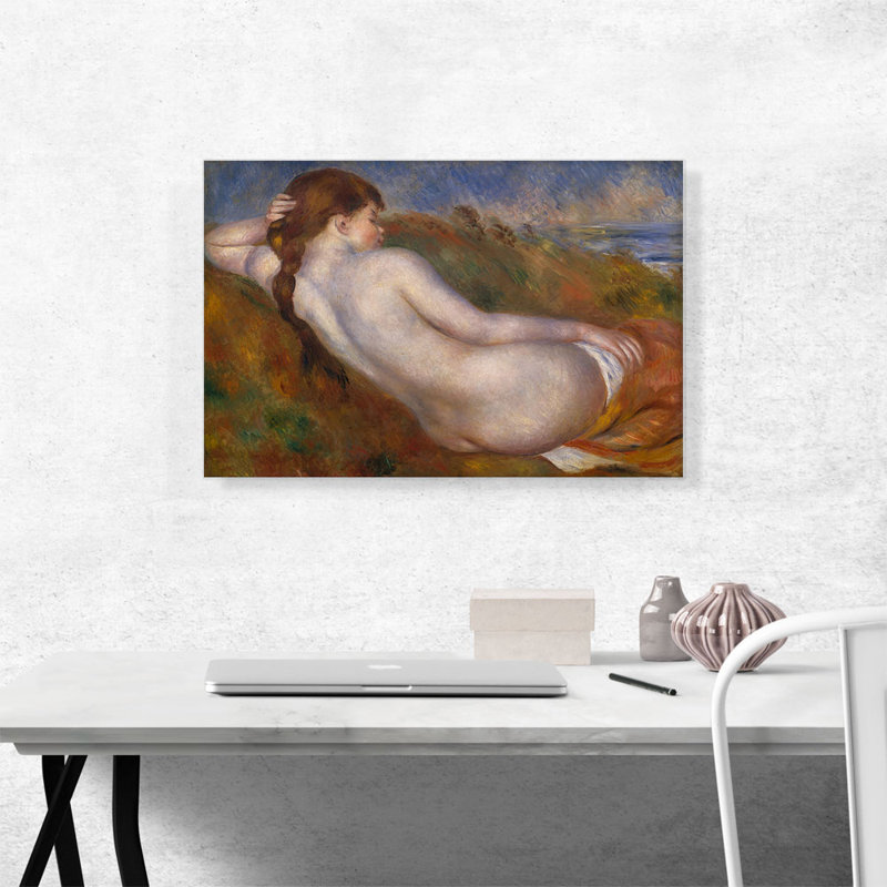 «Reclining Nude 1883» par Pierre-Auguste Renoir, reproduction d'art sur toile tendue, H 18 po x l 26 po x P 0,75 po