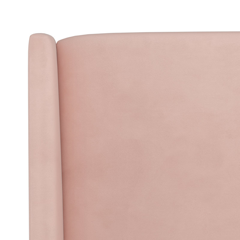 Tilly Upholstered Low Profile Platform Bed, Queen, Classic Blush Performance Velvet