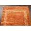 Tapis orange noué à la main de conception unique 2 pi 8 po x 9 pi 4 po