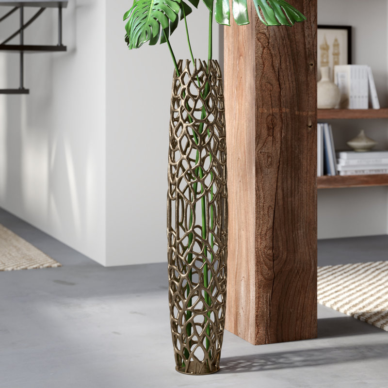 Fluker Aluminum Floor Vase, 47.5" H x 9" W x 9" D