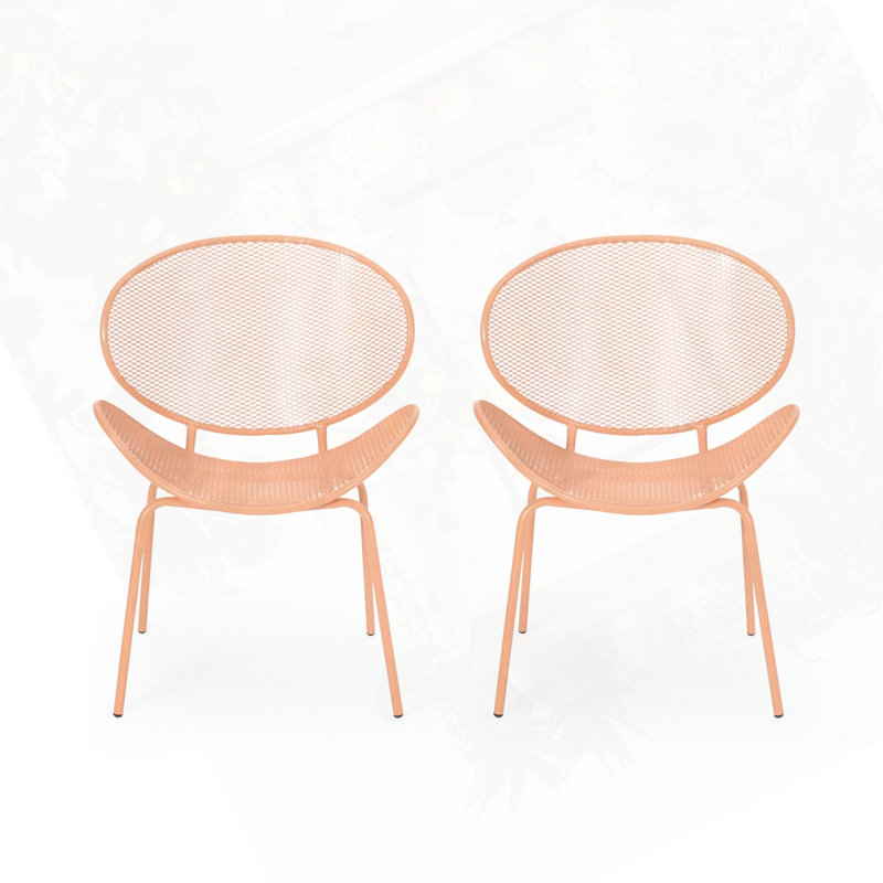 Chaise d'extérieur en fer, Orange