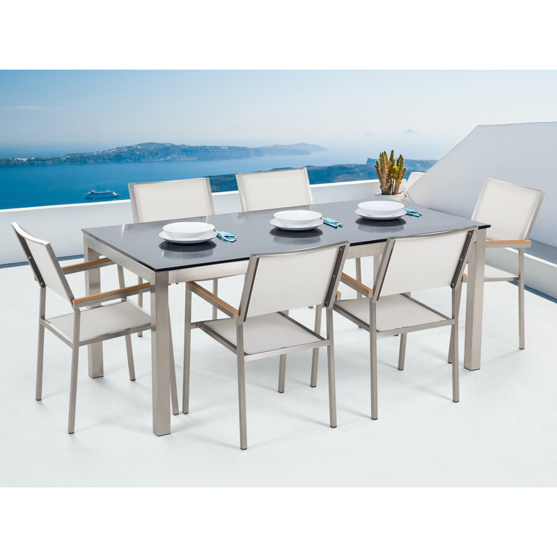 Bishop's Castle 6 - Person Patio Dining Set with Rectangular Table