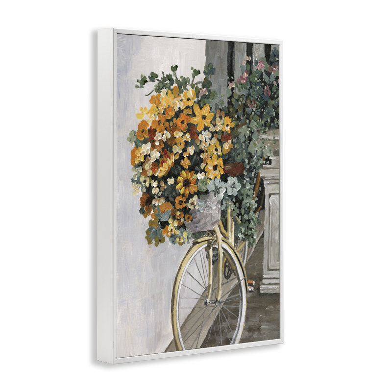 Bouquet sur vélo par Dogwood Portfolio bg-158, Estampe numérique encadrée blanc bord de mer, H 30 po x l 20 po