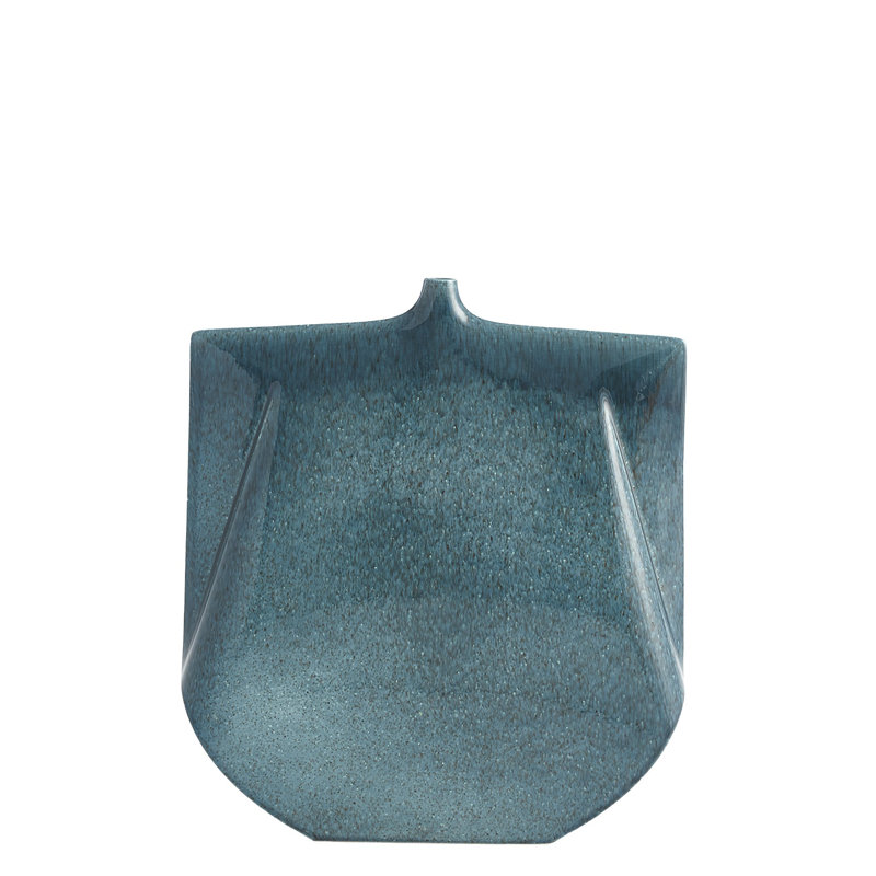 Kimono Vase, 15.5" H x 13.75" W x 4.25" D, Teal