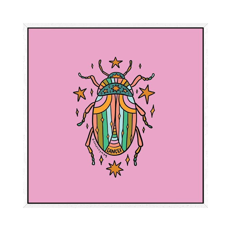 Cancer Beetle by Doodle By Meg - Gallery-Wrapped Canvas Giclée on Canvas, White Framed, 45.72 cm H x 45.72 cm W