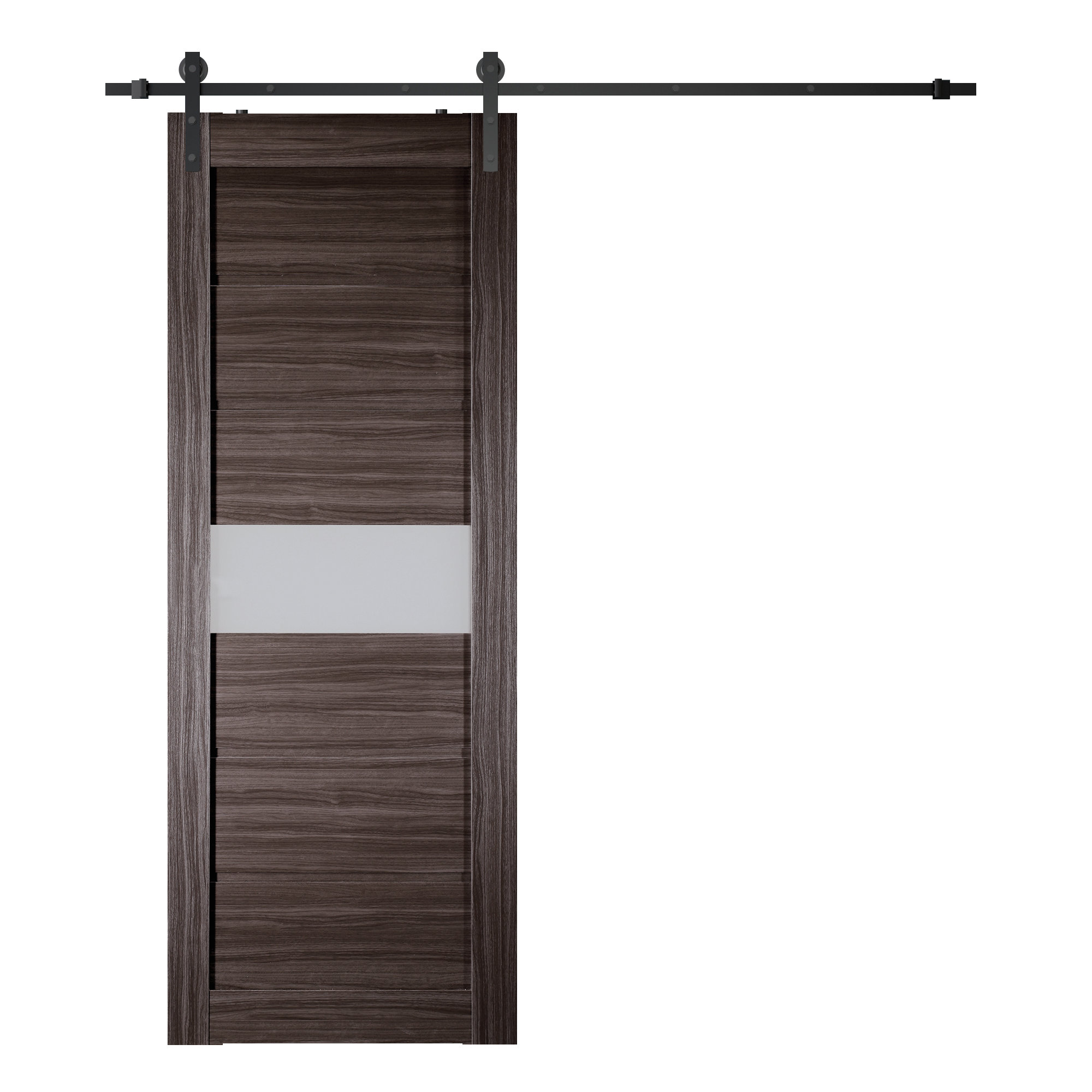 Belldinni Edna Solid Manufactured Wood and Glass Panelled Prefinished ...