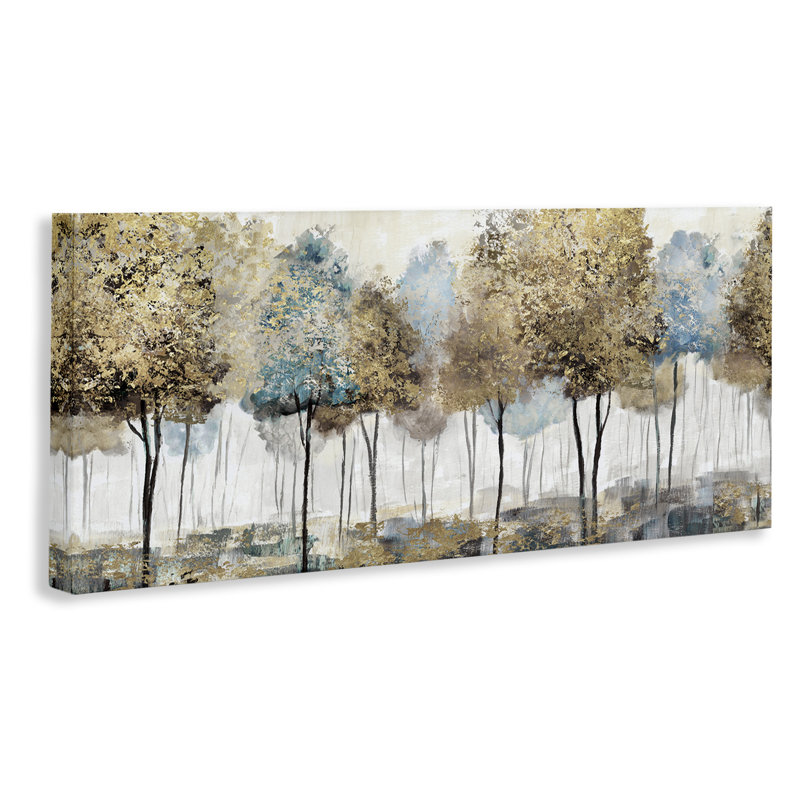 «Rustic Country Orchard Landscape», grands arbres surdimensionnés sur toile tendue par Nan, H 17 po x l 40 po