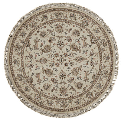 High-Quality Hand-Knotted Ivory Area Rug