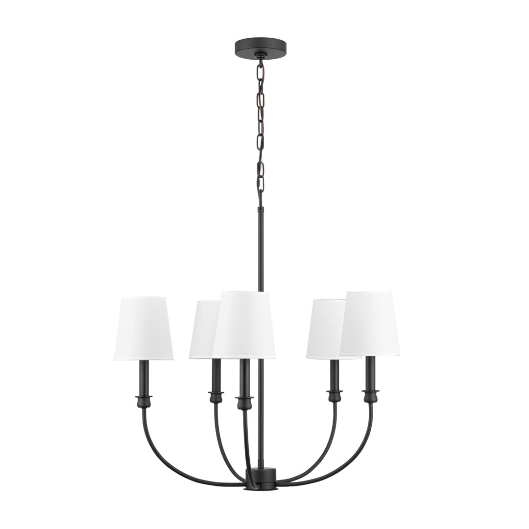 Billet 5-Light Chandelier with Fabric Shades Prominence Home