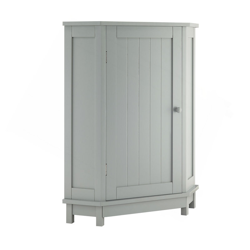 Armoire de salle de bain d'angle avec tablette réglable, Gris
