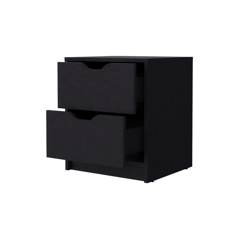 Table de chevet noire 2 pour une chambre à coucher bien rangée - Pièce fonctionnelle amplement