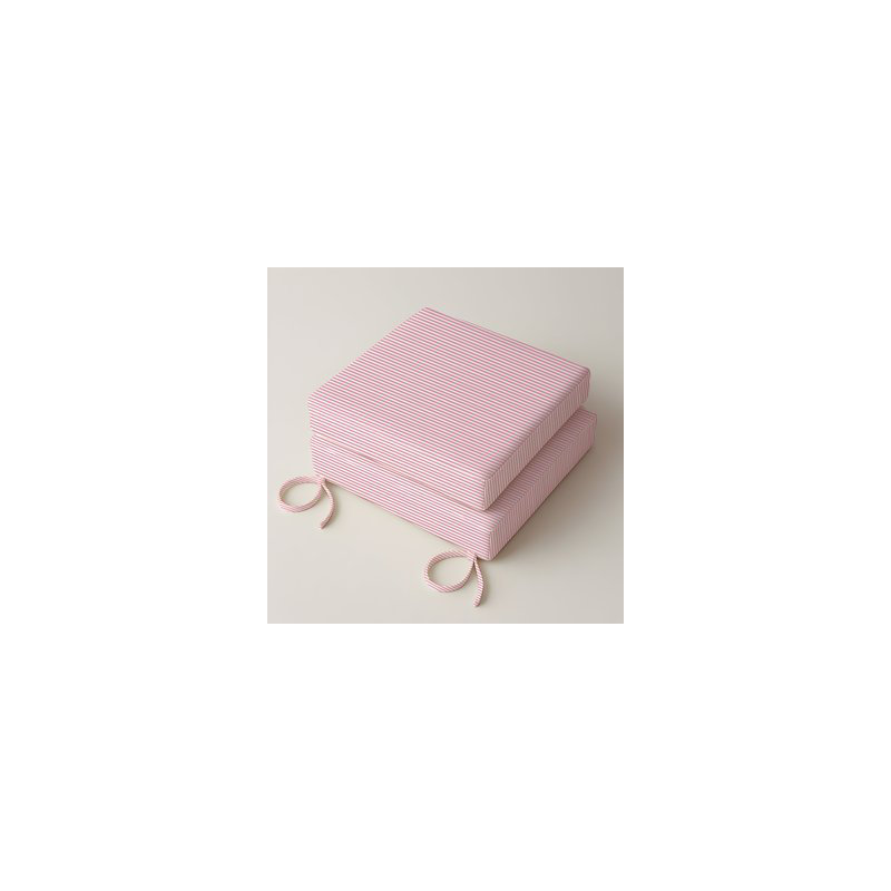 3" Deep Seat Cushion Ticking Stripe - Water-Resistant, 16" W x 18.5" D, Light Pink