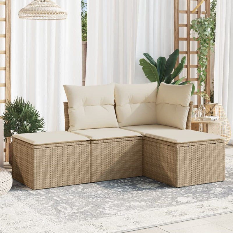 Ensemble de canapé de jardin Vidaxl beige, blanc crème