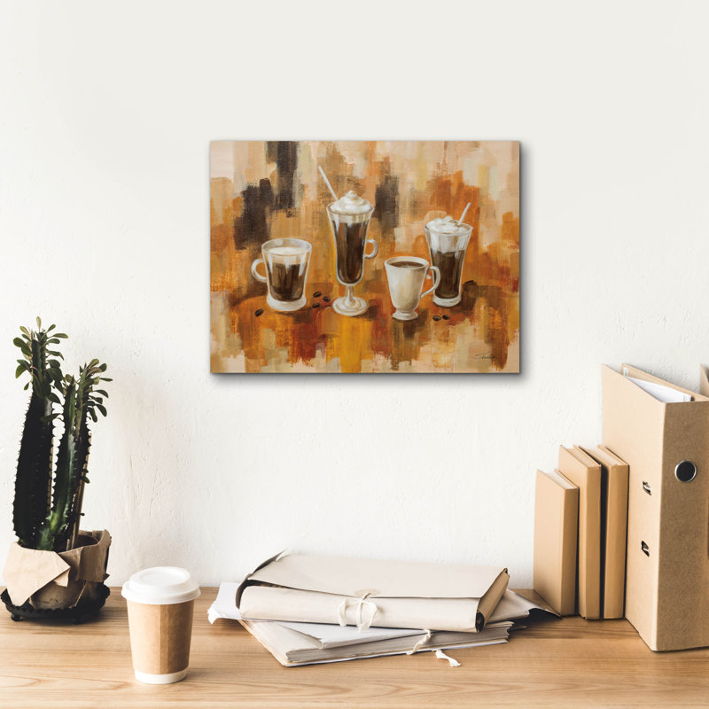  «Abstract Coffee 1» par Silvia Vassileva, art mural sur toile, 16 po x 12 po, H 12 po x l 16 po