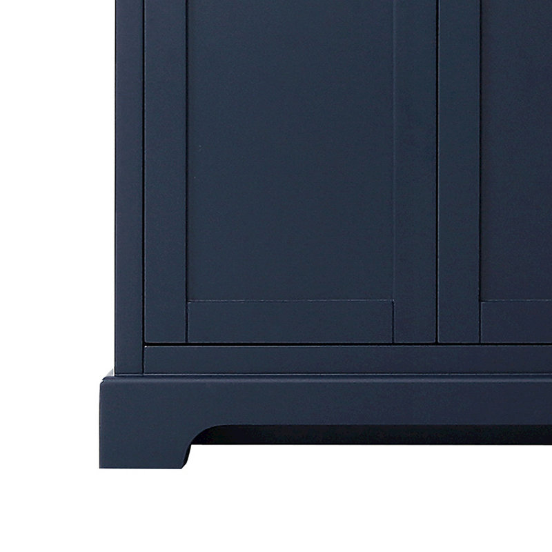 Avery 79'' Double Bathroom Vanity Base Only, Dark Blue/Polished Chrome