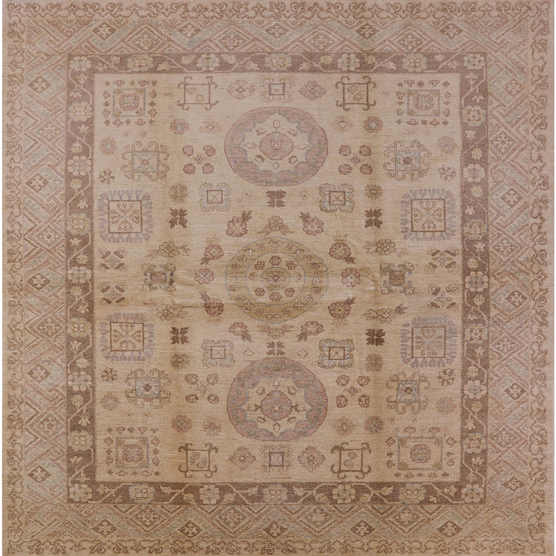 Tapis oriental beige, Carré 7 pi
