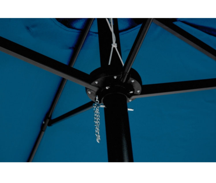 Grand parasol d'extérieur double face 14,8 pi avec manivelle (bleu foncé) (sans base)