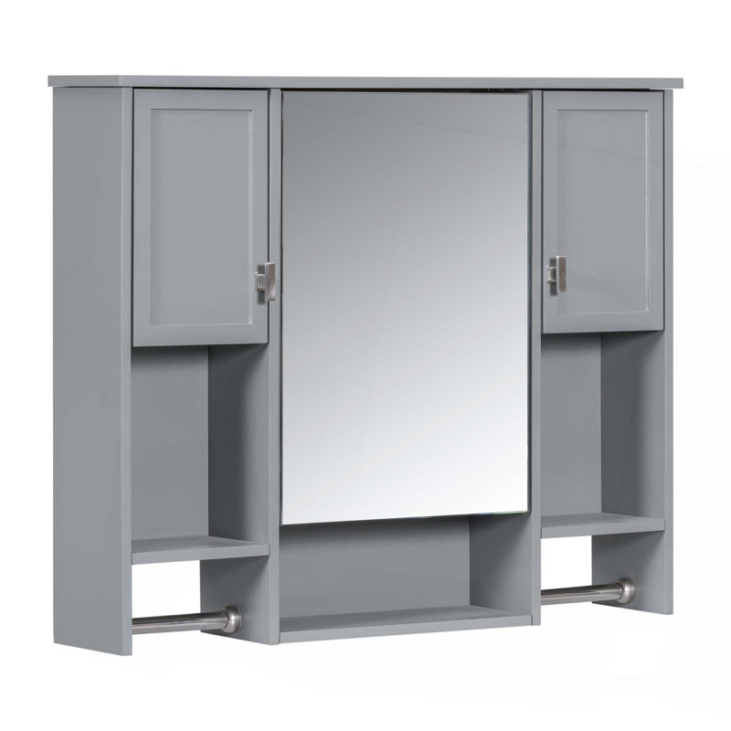 Armoire de salle de bain murale moderne, armoire de salle de bain avec miroir, armoire à pharmacie avec barre à serviettes