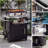 39.5" Outdoor Grill Cart with Storage Cabinet Stainless Steel Top Weatherproof Cover, Lockable Wheels Multi-Function Prep Station & Pizza Oven Table for BBQ,Backyard Kitchen
