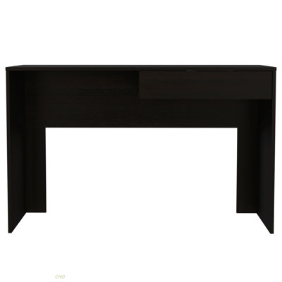 Bureau d'ordinateur à 1 tiroir Wenge avec tablettes réglables, parfait pour les espaces de travail organisés et élégants.