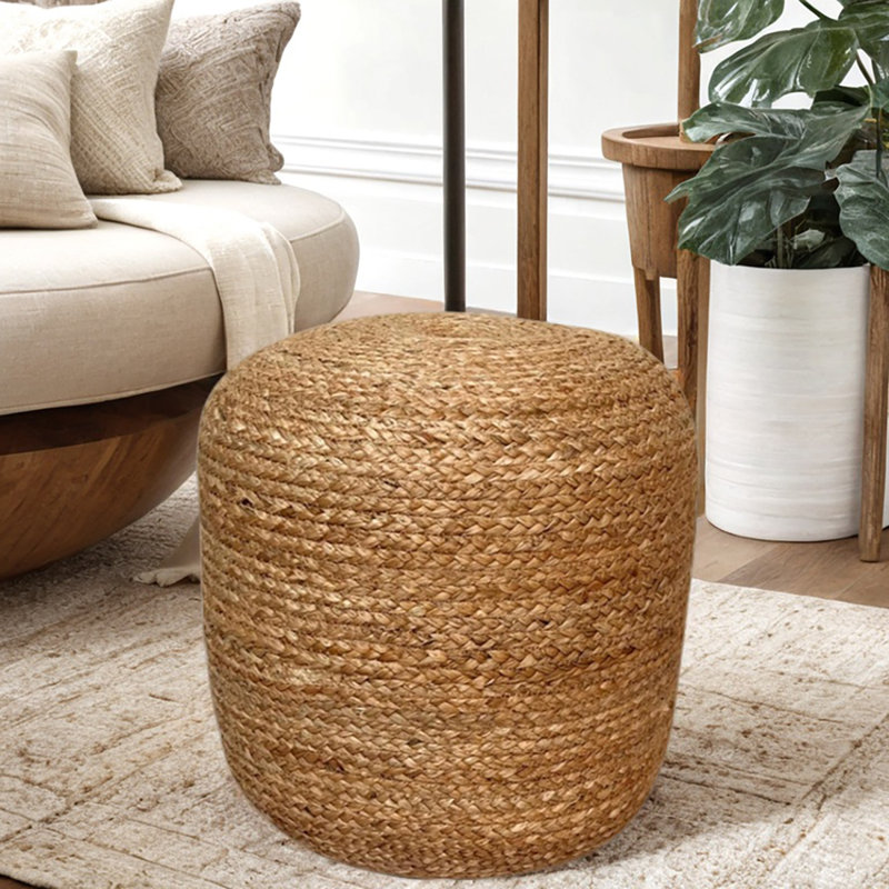 Braided Jute Pouf