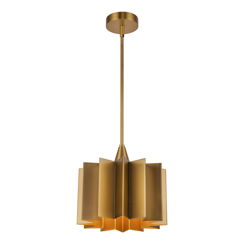 Luminaire suspendu géométrique 1 lumière Tindra, Doré vieilli, Or vieilli